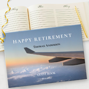 Aeroplane Travel Themed Retirement Guest Book