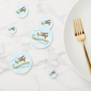 Aeroplane Vintage Baby Shower Confetti
