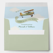Aeroplane Vintage Baby Shower Invitation