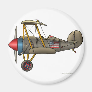 Aeroplane Vintage Biplane Magnets