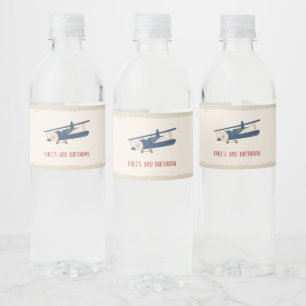 Aeroplane Water Bottle Label - Custom
