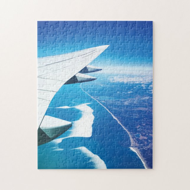 Aeroplane Wings Sky Clouds Aerial Photo Jigsaw Puzzle (Vertical)