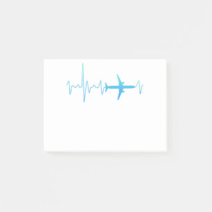 Aeroplane with heartbeat holiday wanderlust aviato post-it notes