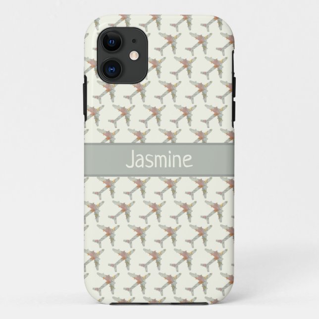 Aeroplane world map custom name Case-Mate iPhone case (Back)