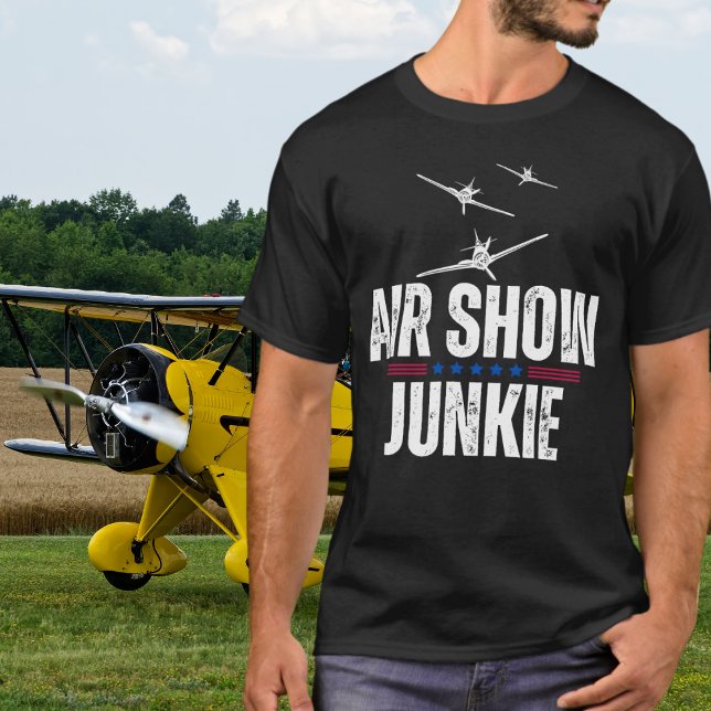 Aeroplane WWII Military Aviation Airshow Junkie T-Shirt (Creator Uploaded)