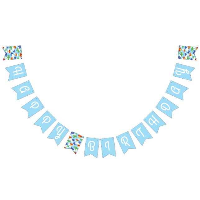 Aeroplanes and Jets Cute 1st Birthday Party Bunting (All)