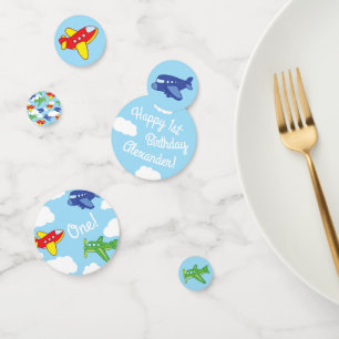 Aeroplanes and Jets Cute 1st Birthday Party Confetti