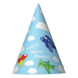 Aeroplanes and Jets Cute 1st Birthday Party Party Hat