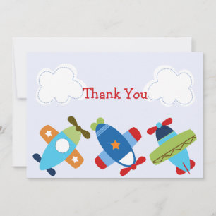 Aeroplanes Baby Shower Thank you Card