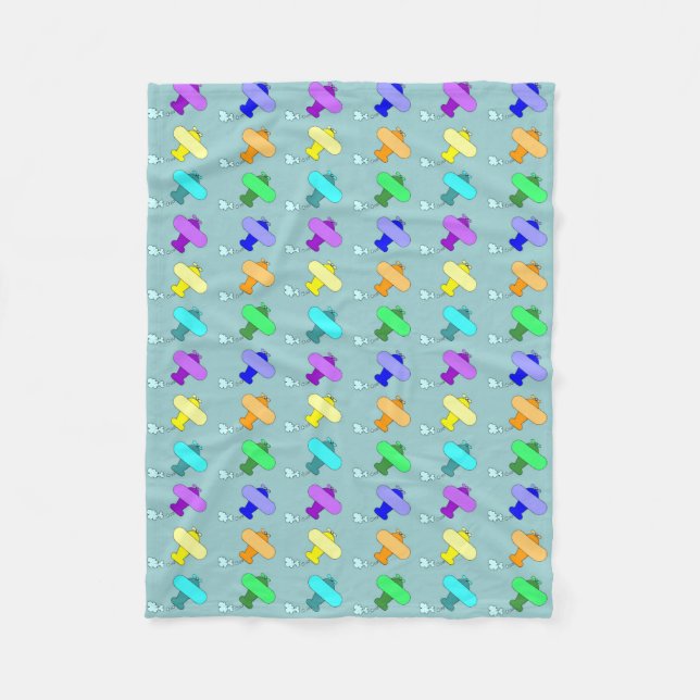 Aeroplanes Fleece Blanket (Front)