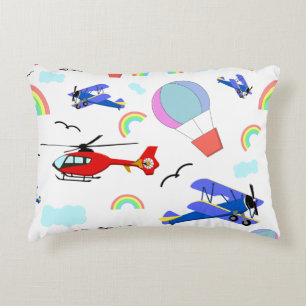 Aeroplanes, Helicopters, & Balloons Decorative Cushion