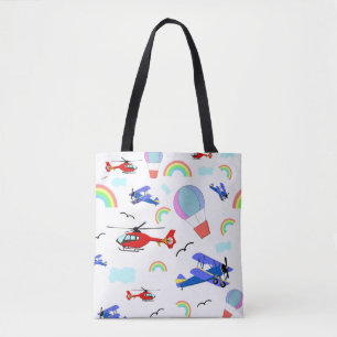 Aeroplanes, Helicopters, & Balloons Tote Bag