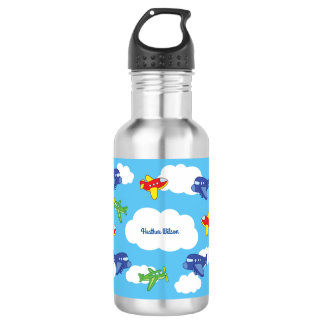 Aeroplanes Jets Cute Kids Water Bottle with Name