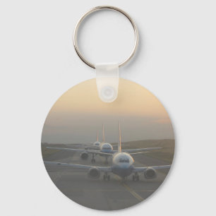 Aeroplanes on a Runway Key Ring