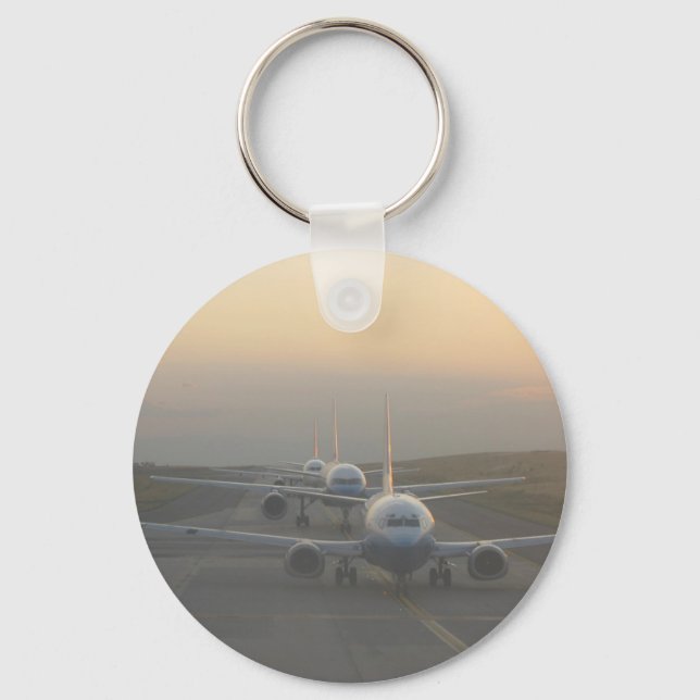 Aeroplanes on a Runway Key Ring (Front)