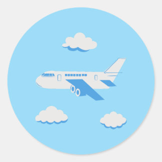 Aeroplanes Party Collection! Classic Round Sticker