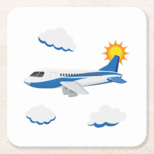 Aeroplanes Party Collection! Square Paper Coaster