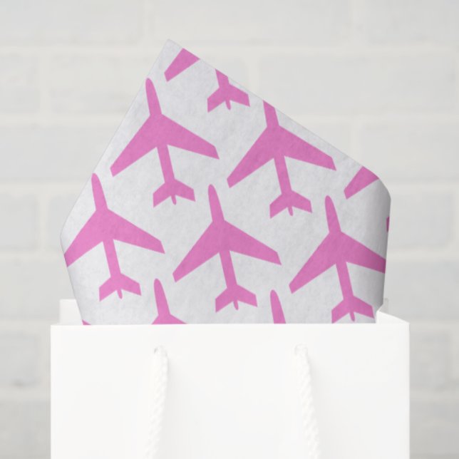 Aeroplanes Pink Travel Pilot Aviation Flight Crew  Tissue Paper (Gift Bag)