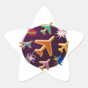 Aeroplanes Star Sticker