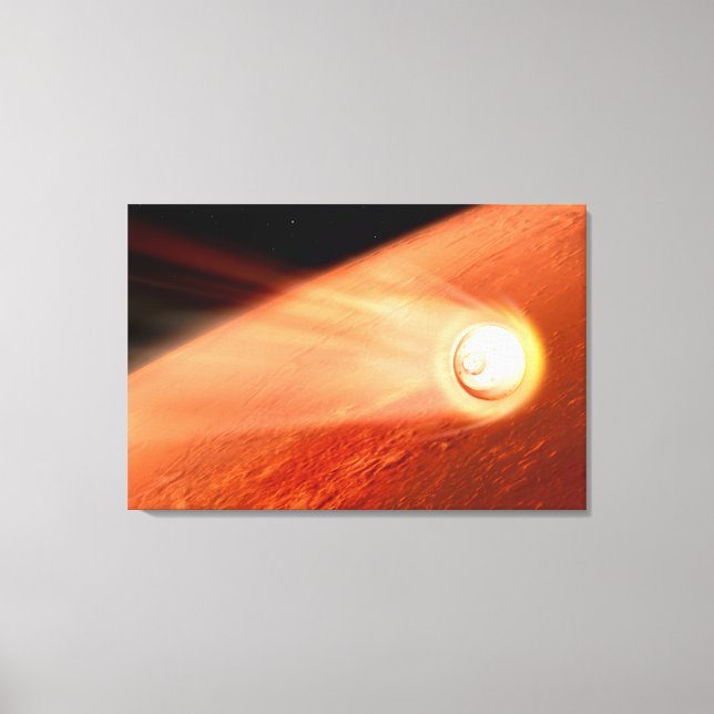 Aeroshell With Perseverance Rover Descent To Mars Canvas Print (Front)