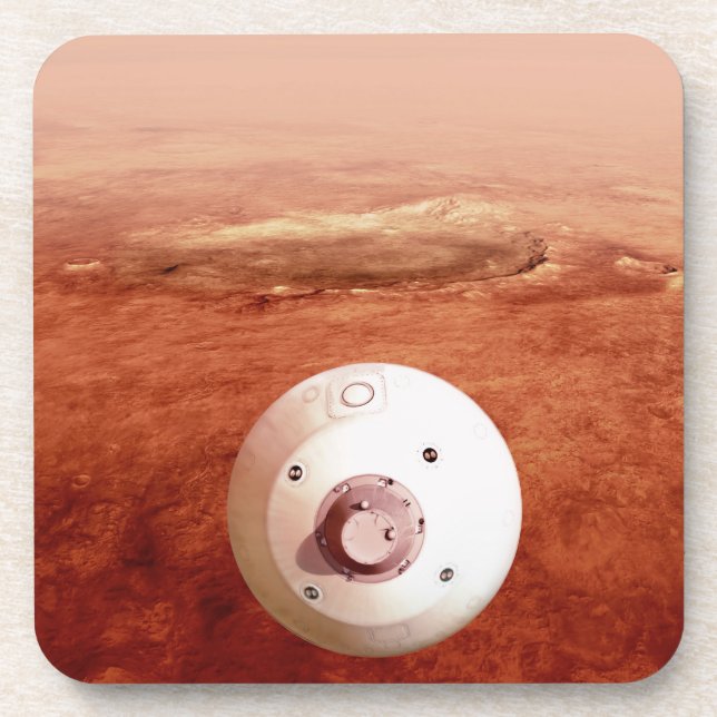 Aeroshell With Perseverance Rover Descent To Mars Coaster (Front)