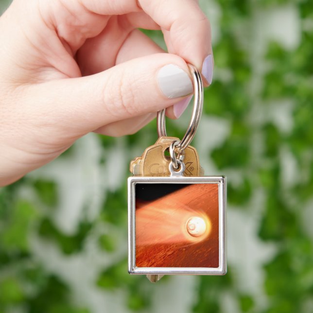 Aeroshell With Perseverance Rover Descent To Mars Key Ring (Hand)