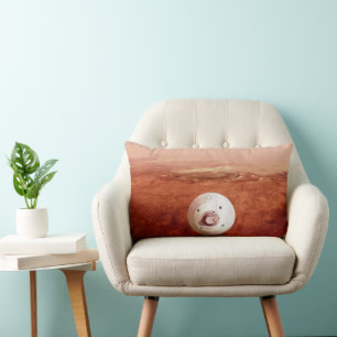 Aeroshell With Perseverance Rover Descent To Mars Lumbar Cushion