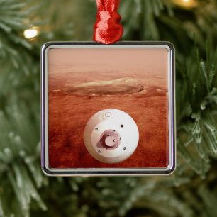 Aeroshell With Perseverance Rover Descent To Mars Metal Tree Decoration