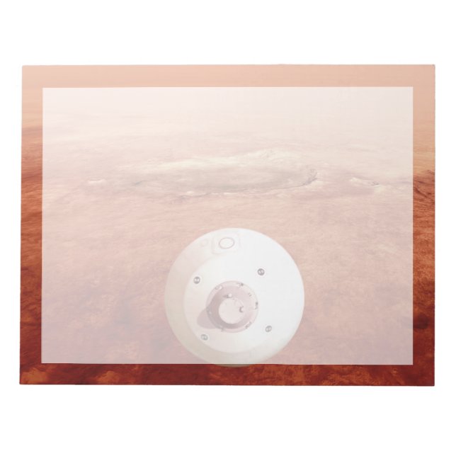 Aeroshell With Perseverance Rover Descent To Mars Notepad (Front)