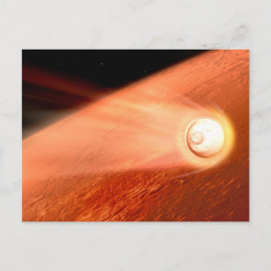 Aeroshell With Perseverance Rover Descent To Mars Postcard
