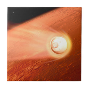 Aeroshell With Perseverance Rover Descent To Mars Tile