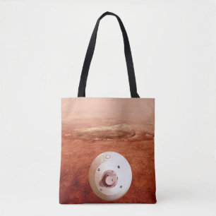 Aeroshell With Perseverance Rover Descent To Mars Tote Bag