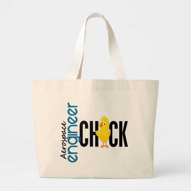Aerospace Engineer Chick Large Tote Bag (Front)