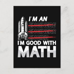 Aerospace Engineer I'm An I'm Good With Math Space Holiday Postcard