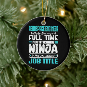 Aerospace Engineer Job Title Profession Skills Ceramic Tree Decoration