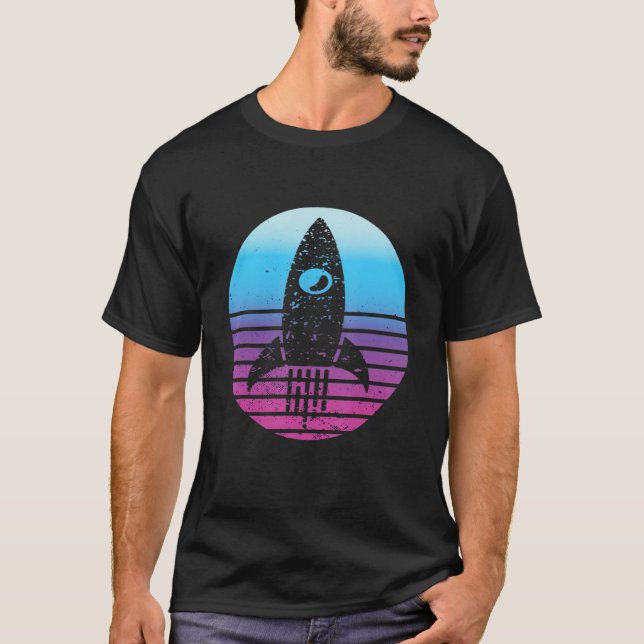 Aerospace Engineer Retro Sunset Aeronautical Space T-Shirt (Front)