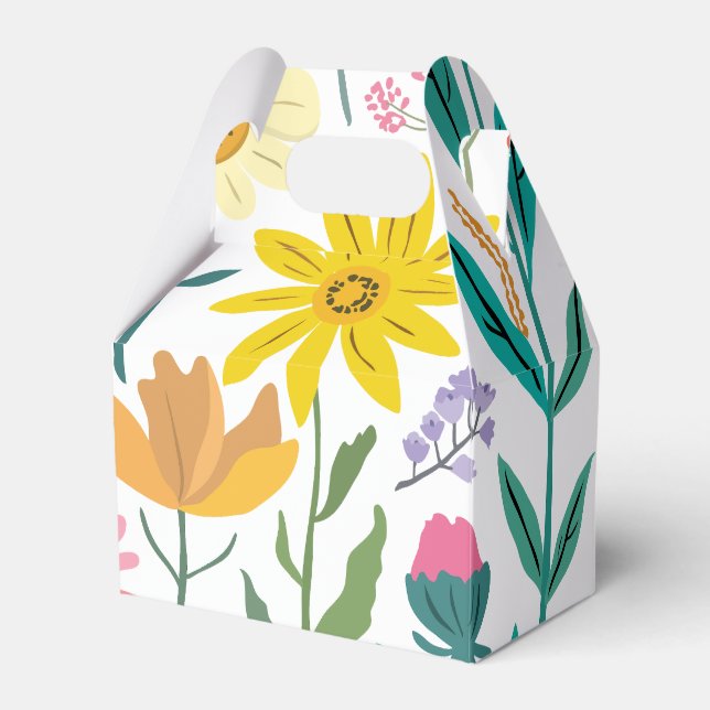 Aesthetic 60’s Retro Wildflowers, Favour Box (Front Side)