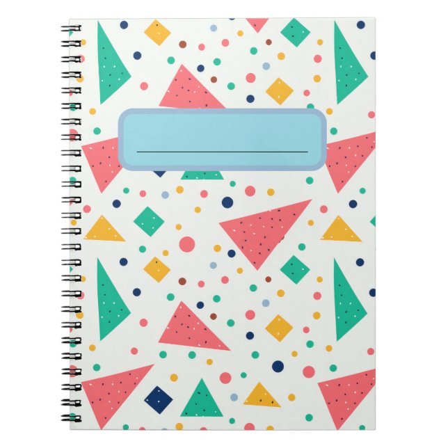 aesthetic 80's retro  Memphis funky geometric abst Notebook (Front)