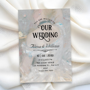 Aesthetic art paint wedding invitation