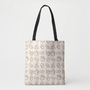 Aesthetic Autumn Doodle Pattern Tote Bag