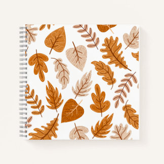 Aesthetic Autumn Leaves, Fall Theme Pattern Notebook