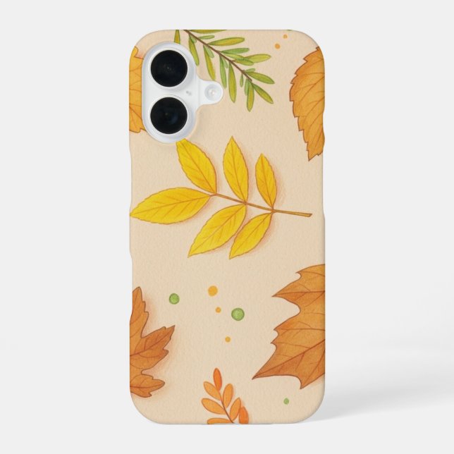 Aesthetic Autumn Leaves iPhone 16 Case (Back)