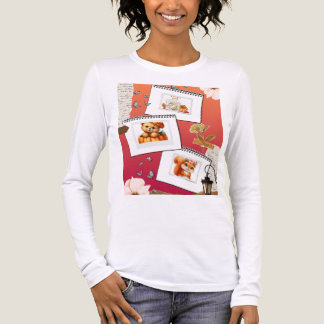 Aesthetic Autumn Scrapbook Cute Fall Animals T-Shi Tri-Blend Shirt