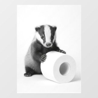 Aesthetic Baby Badger Holding Toilet Paper Cute