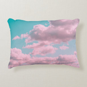 Aesthetic background with beautiful turquoise sky decorative cushion