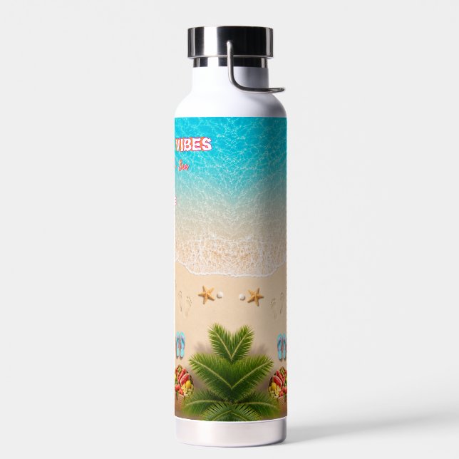 Aesthetic Beach Summer Water Bottle (Left)