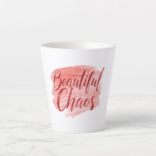 Aesthetic Beautiful Chaos Script Typography Latte Mug