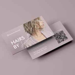Aesthetic Beauty Salon Hair Stylist Lavender Pink Business Card
