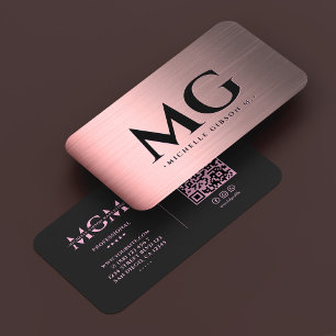 Aesthetic Beauty Specialist Pink Black Marketing Business Card