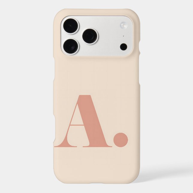Aesthetic Beige Terracotta Minimalist Initial Lett (Back)